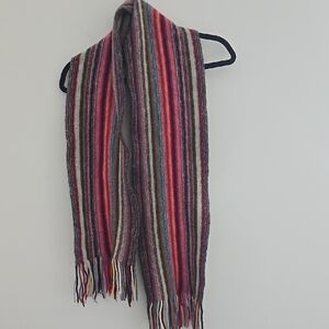 Stripe Scarf, Lambswool Multi-Coloured stripes Made In Scotland